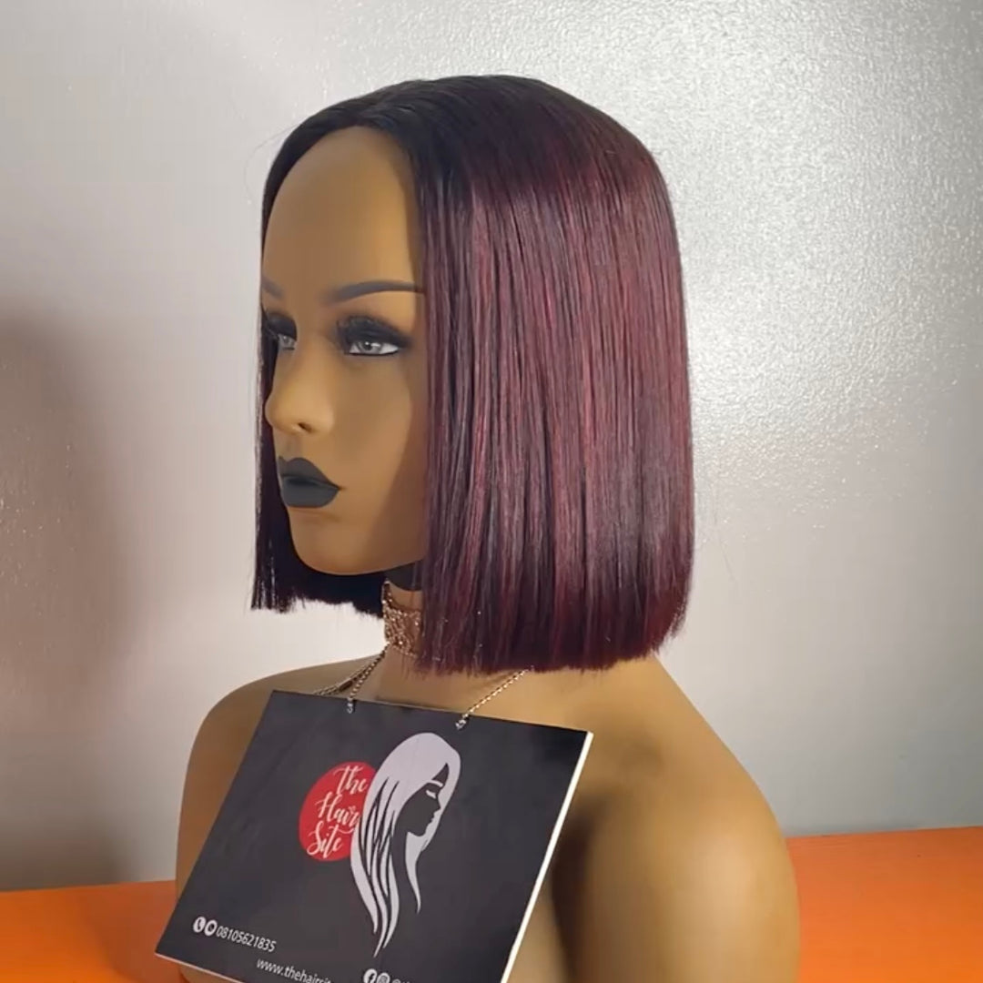 LOLA BURGUNDY GLUELESS BOB WIG