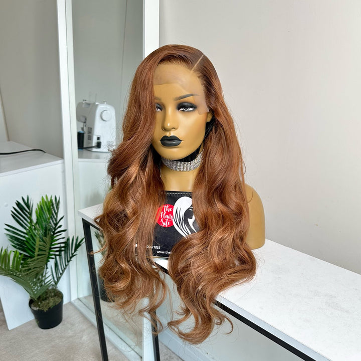 UCHE 6 X 6 BROWN WAVY GLUELESS WIG