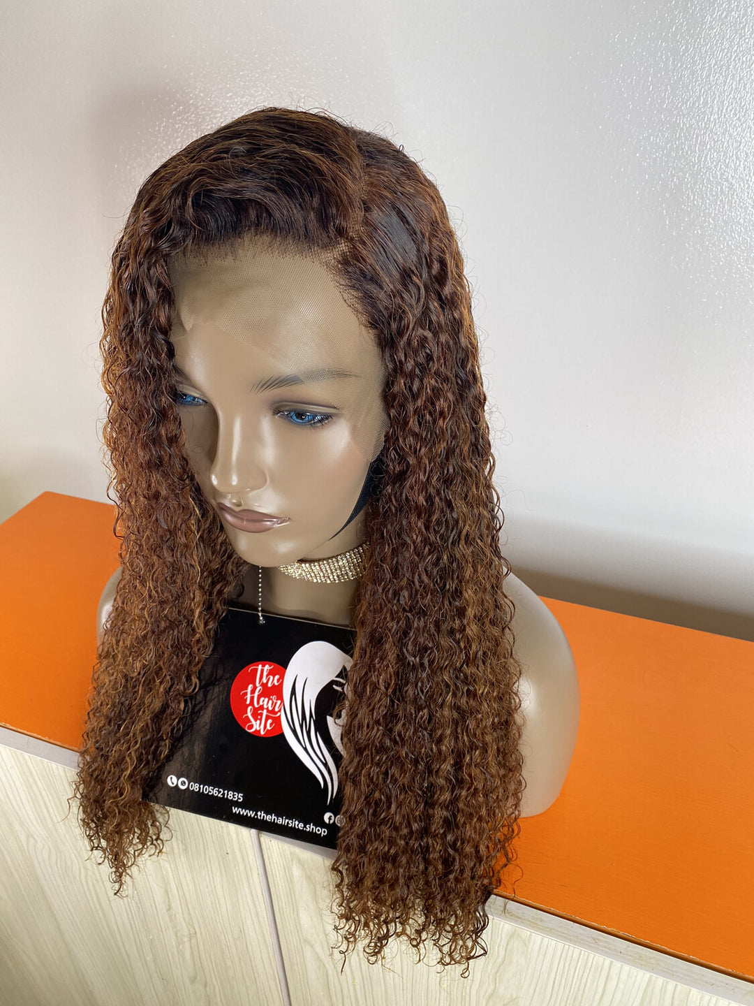 EURASIAN WATER CURLS 13X4 BROWN FRONTAL WIG