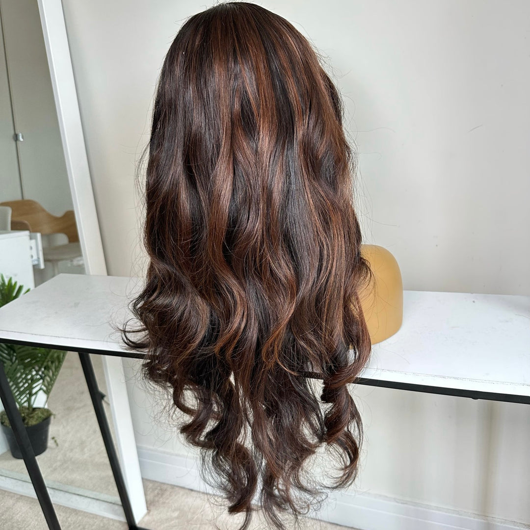 brown wavy wig